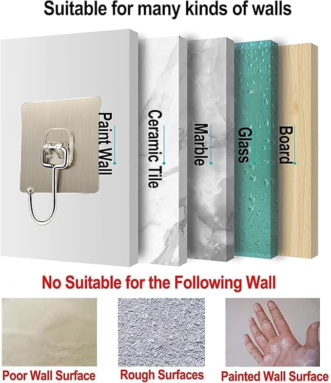 Heavy Duty Wall Hooks - Gold Edition (Pack of 10)
