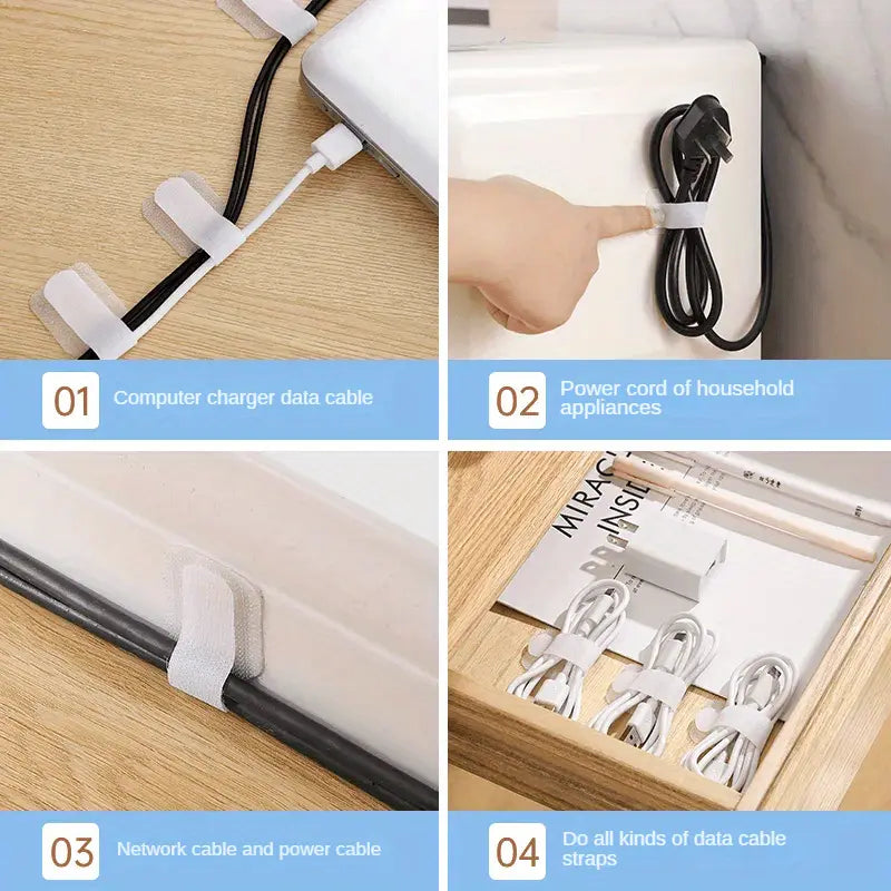 Adhesive Cable Management Straps (Pack of 10)