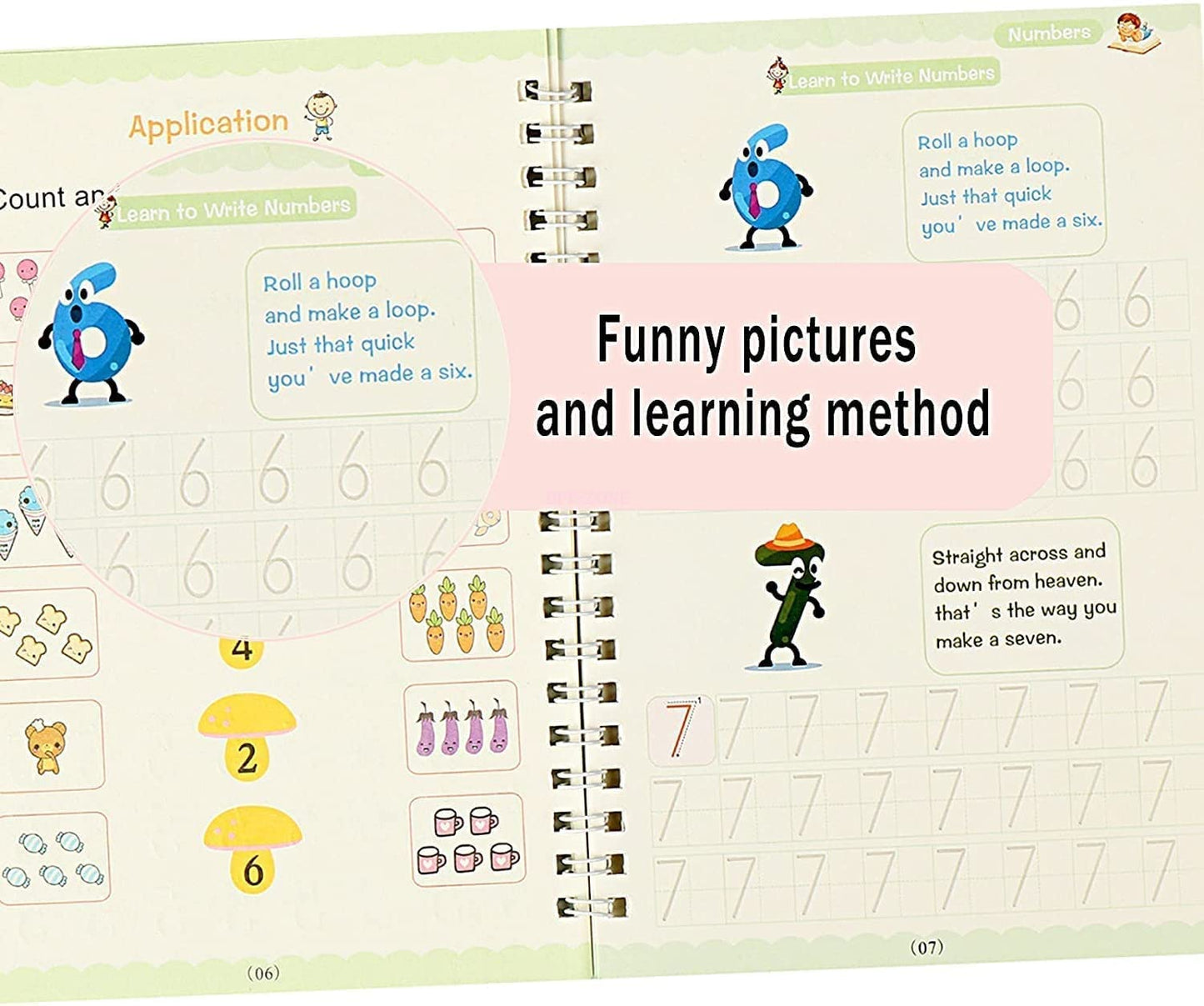 Magic Practice Copybooks (Pack of 4 Books, 1 Pen, 1 Soft Grip, 10 Refills)