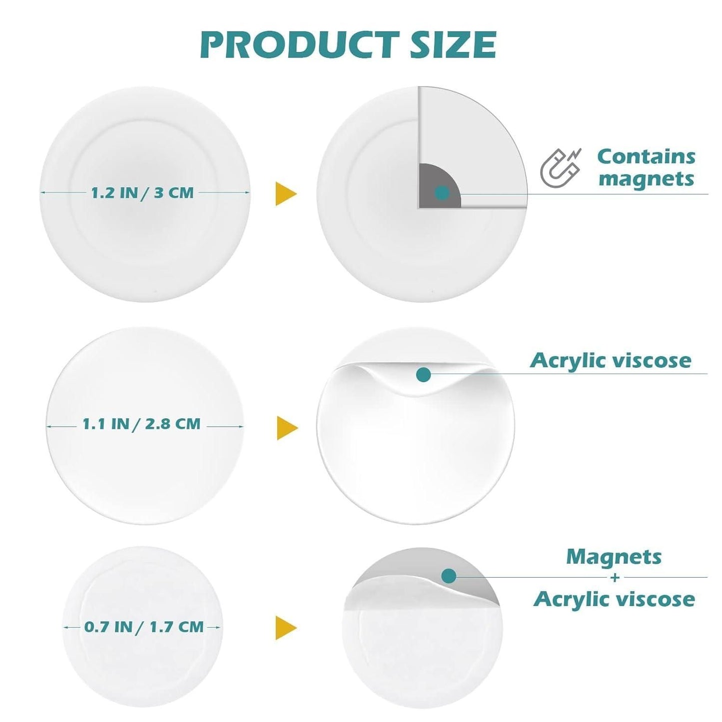 Magnetic Wall Hooks (Pack of 5)