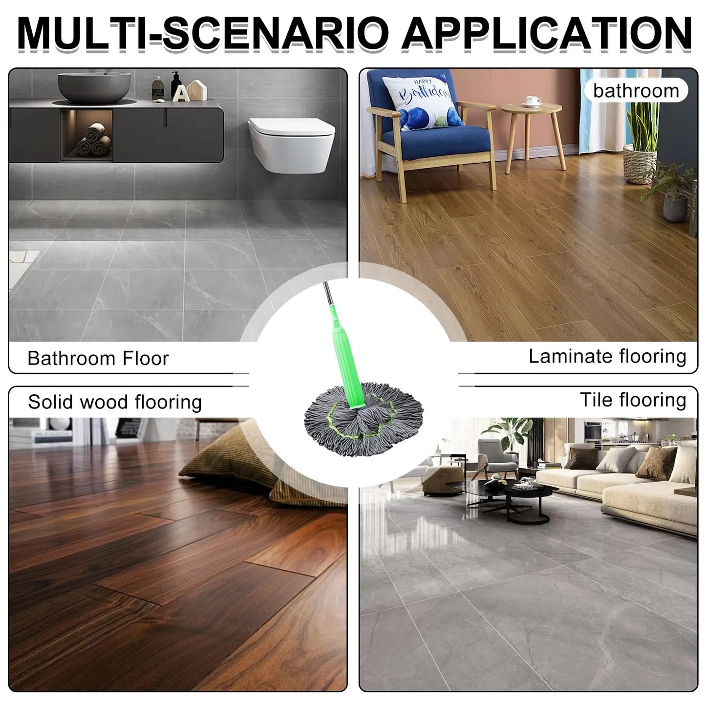 Self-Wringing Spin Mop